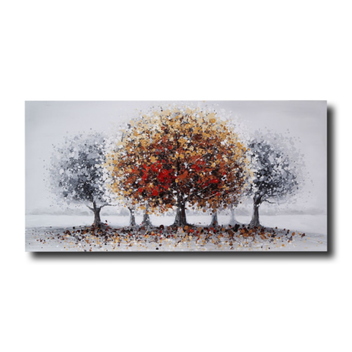 A painting with trees