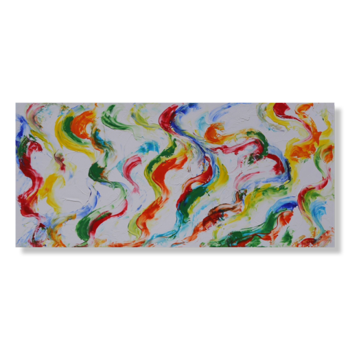A painting with colorful marble