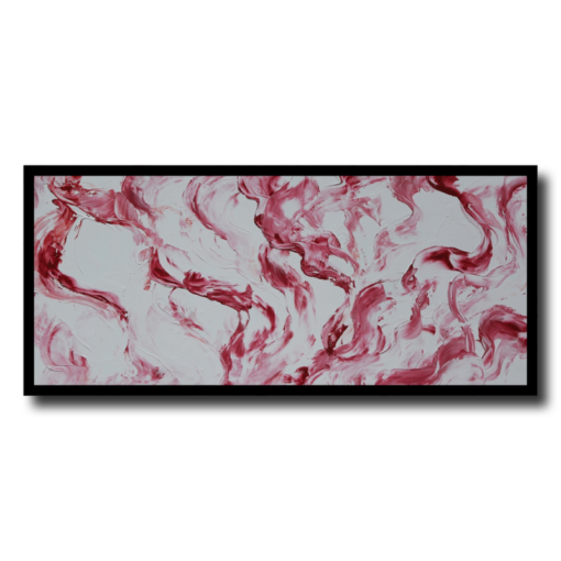 A painting with red carrara marble
