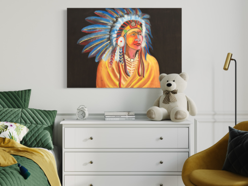 A painting of an Indian chief.