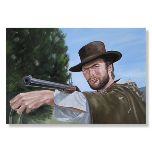 A painting with Clint Eastwood