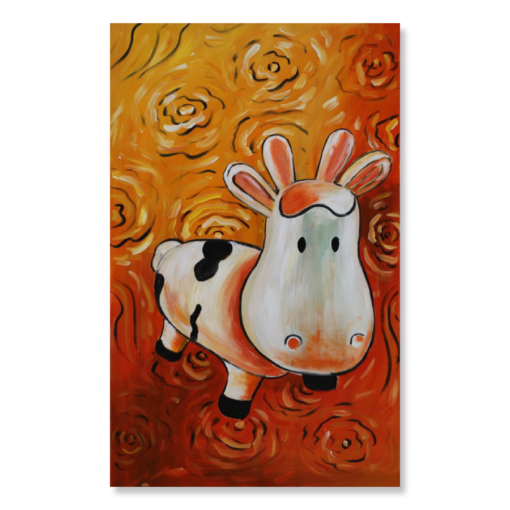 a painting with a cow