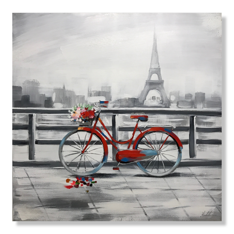 A painting with a bicycle