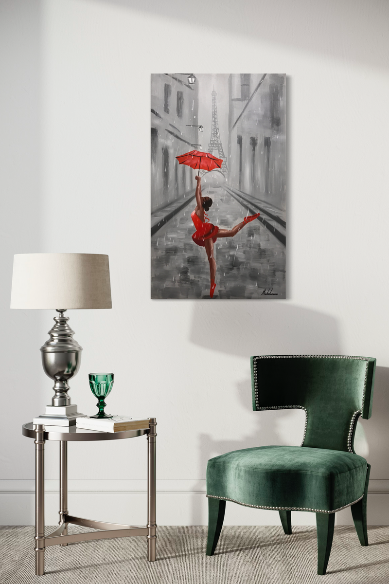 A painting with a ballerina