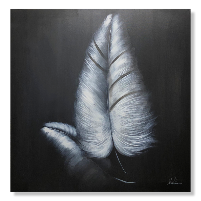 A painting with feathers
