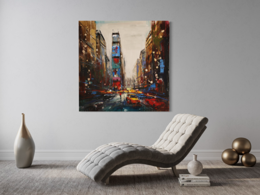 A painting of Times Square New York