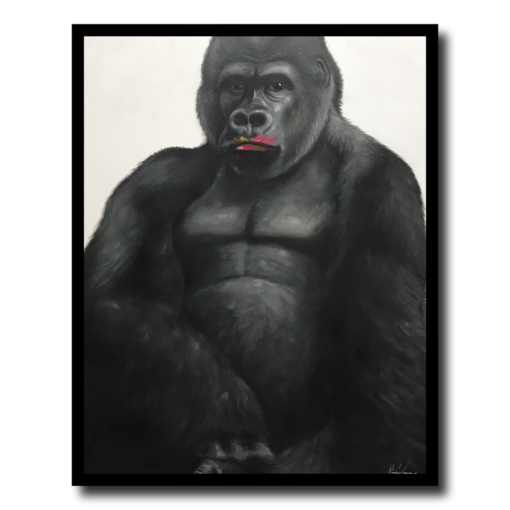 A painting with a gorilla