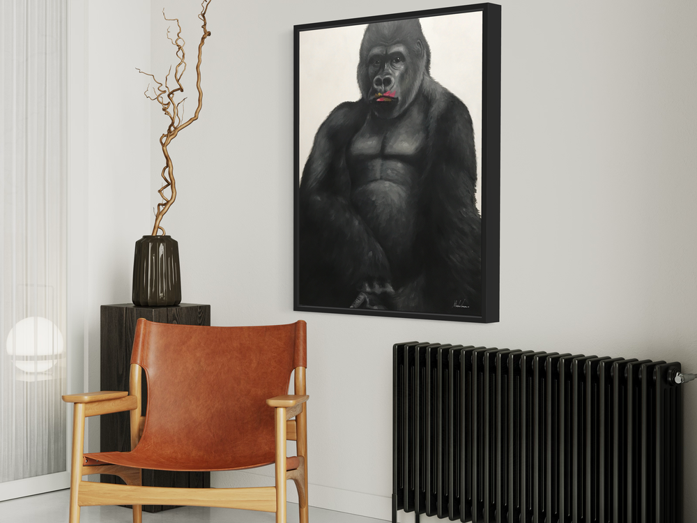 A painting with a gorilla
