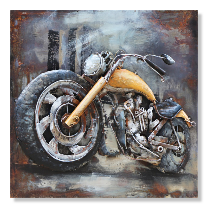 Wall art with a motorcycle