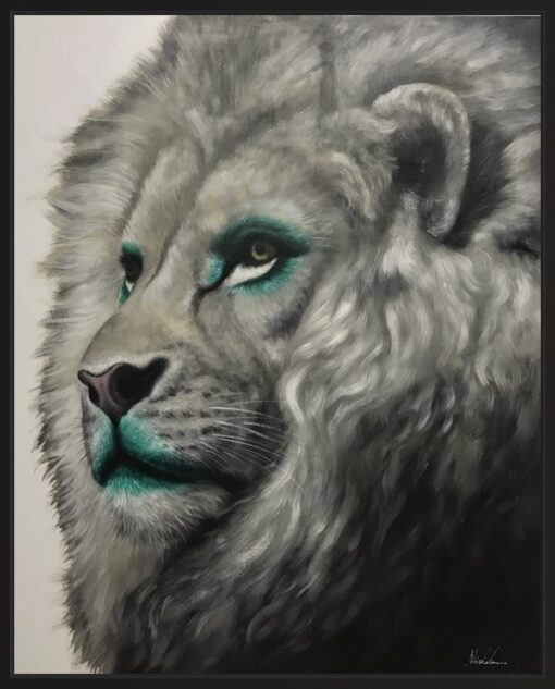 A painting with a lion