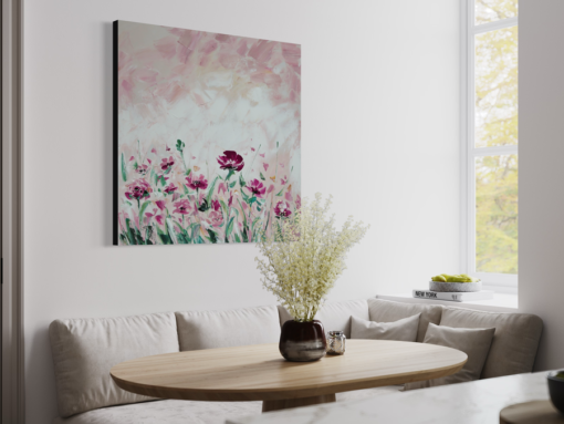 A painting with flowers