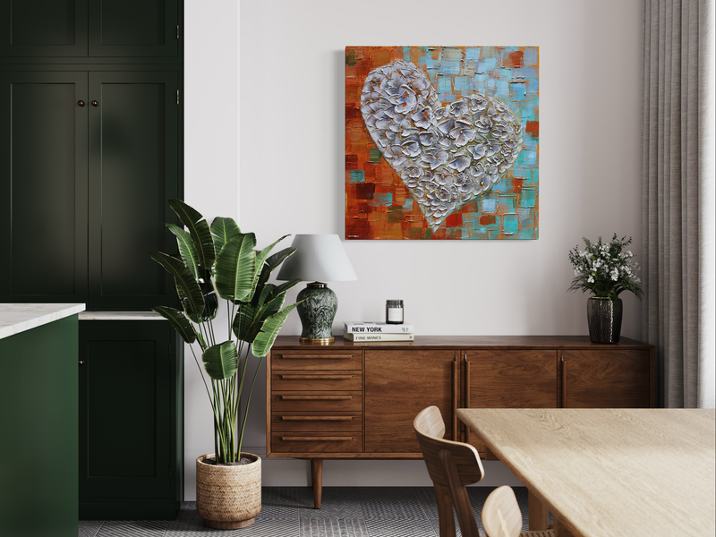 A painting with a heart