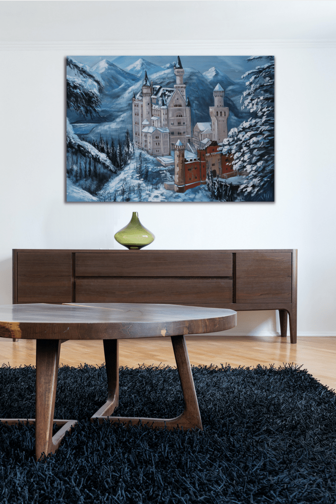With this painting, the artist has been inspired by the fantastic fairytale castle in Germany
