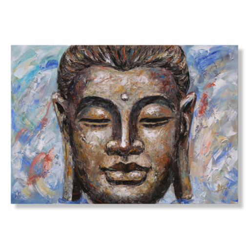 A painting with a Buddha