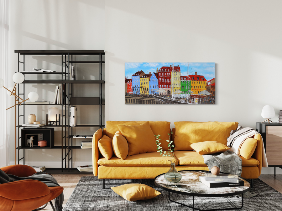 A painting with Nyhavn