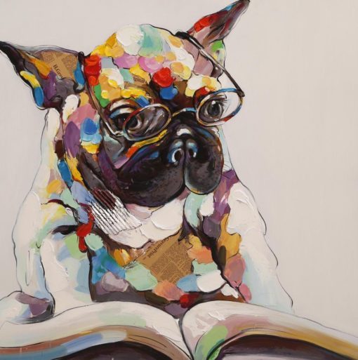 A painting with a French Bulldog