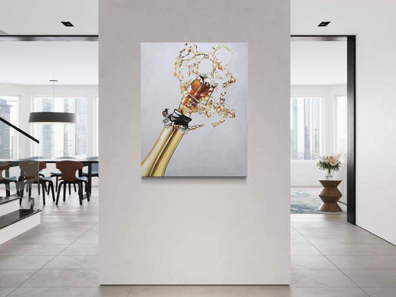 A painting with champagne