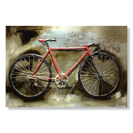 Wall art with a bicycle