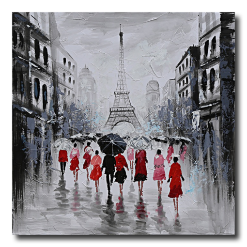 A painting of Paris and the Eiffel Tower