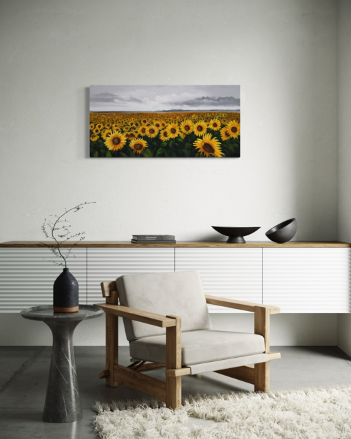 A painting with sunflowers