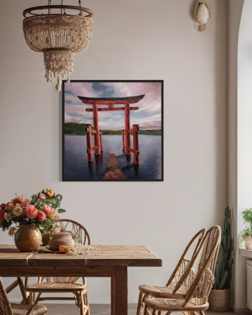 A painting with a Japanese motif