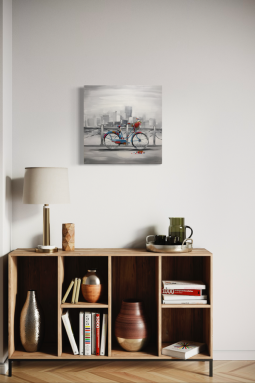 A painting with a bicycle