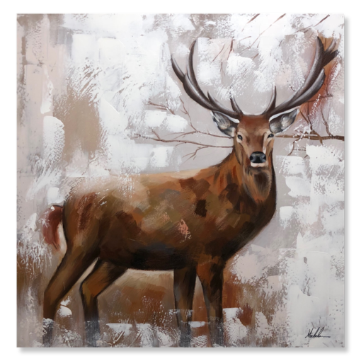 A painting with a deer