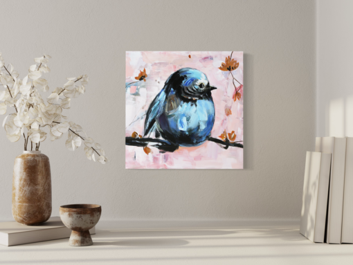 A painting with a bird
