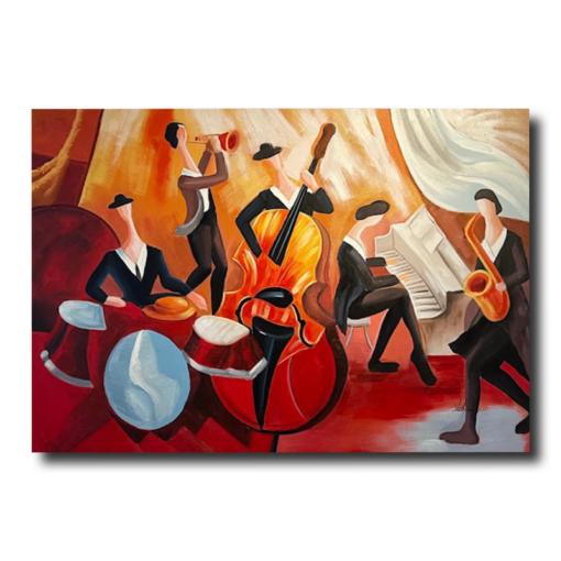 A painting with a band