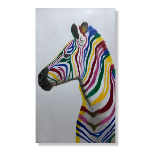 A painting with a zebra