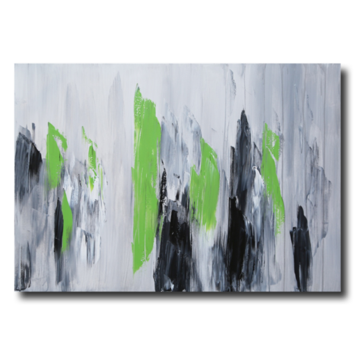 An abstract painting with green