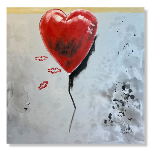 A painting with a heart