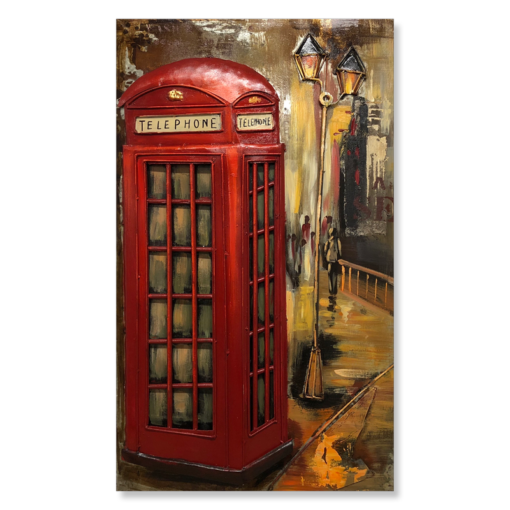Wall art with a phone booth