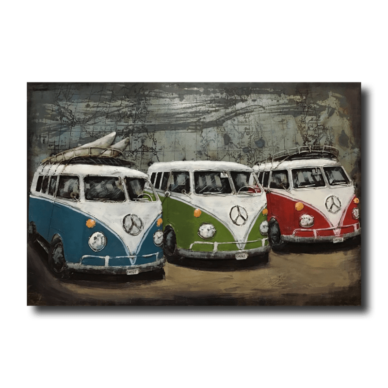 Picture with classic VW surf bus