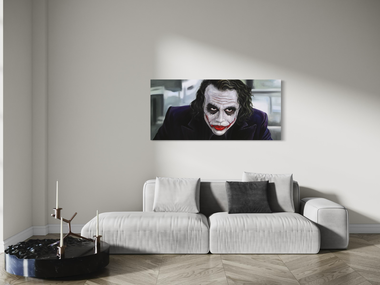 A painting with the Joker from Batman