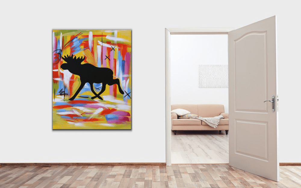 A painting of a moose