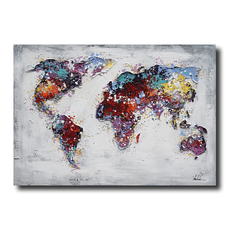 Painting of a world map