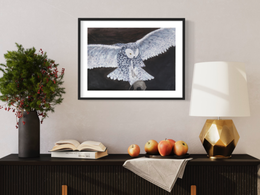 A painting with an owl