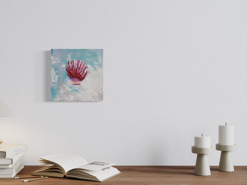 A painting with a seashell