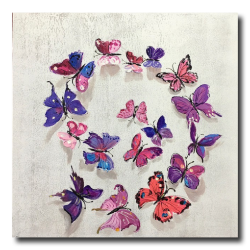 A painting with butterflies