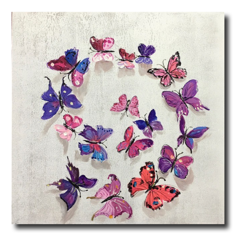 A painting with butterflies