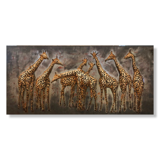 A work of art with giraffes