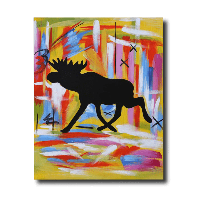 A painting of a moose