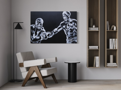 A painting with boxing