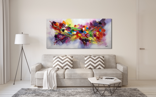 A colorful abstract painting.