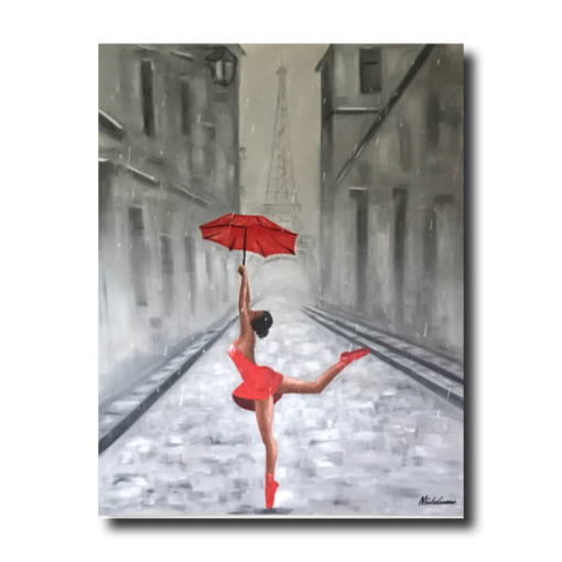 A painting with a ballerina