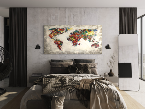 A Painting with a world map