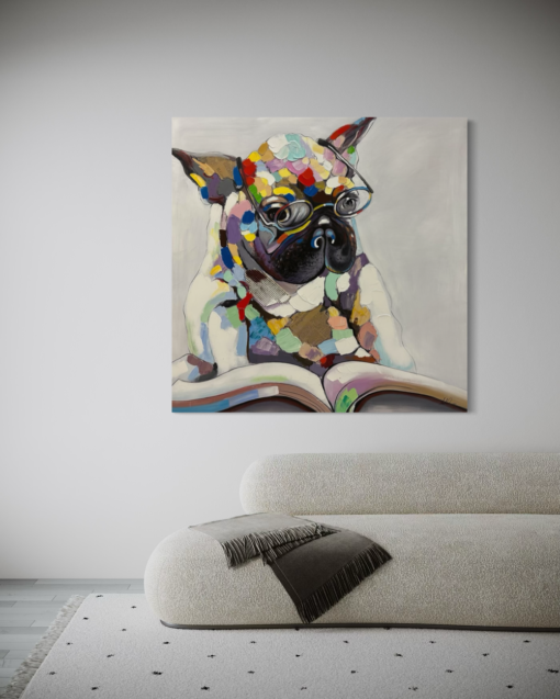 A painting with a French Bulldog