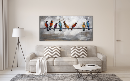 A painting with birds