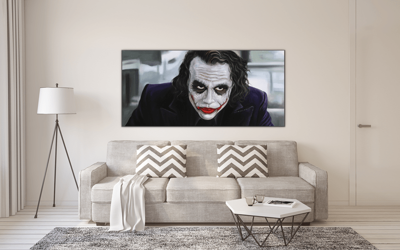A painting with the Joker from Dark Night